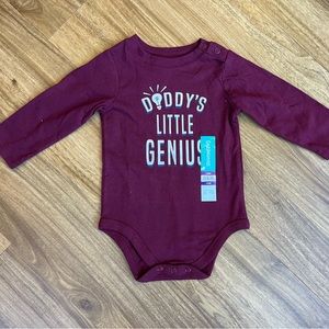 4 for $10 🌈 Garanimals - Maroon Long Sleeve Bodysuit - “Daddy’s Little Genius”
